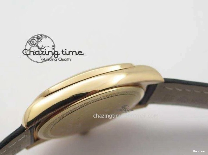 MiroTime 0209 Cozy Cellini Date RG Rose Gold Dial Stick Markers On Black Leather Strap A 3873